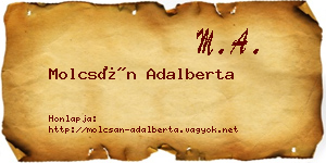 Molcsán Adalberta névjegykártya